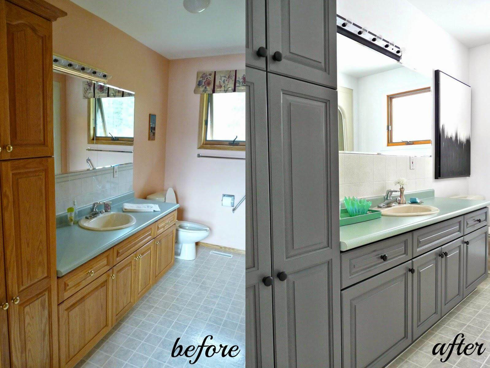 Paint Bathroom Cabinets
 Easy Ways of Painting Bathroom Vanity [Before And After