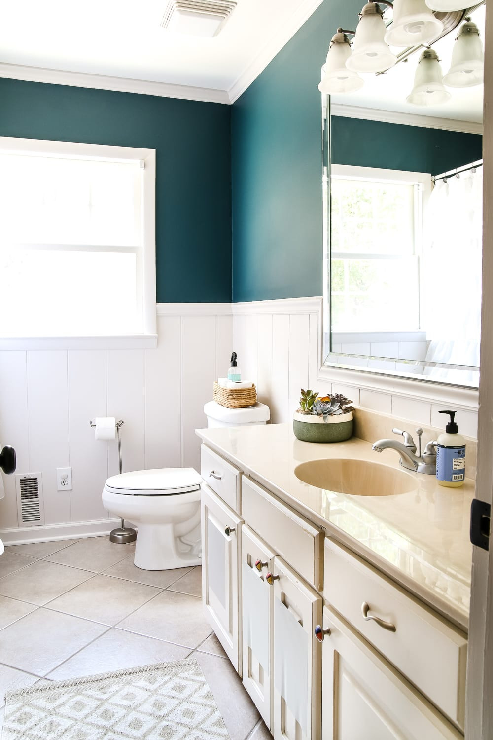 Paint For Bathroom
 Teal Painted Bathroom Makeover Bless er House