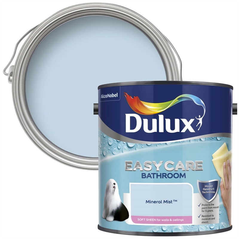 Paint Sheen For Bathroom
 Dulux Easycare Bathroom Mineral Mist Blue Soft Sheen