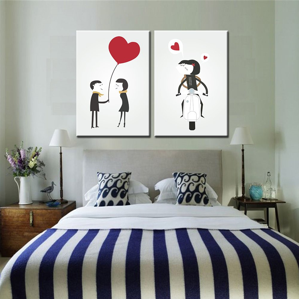 Paintings For Bedroom
 Love Couple Canvas Wall Art