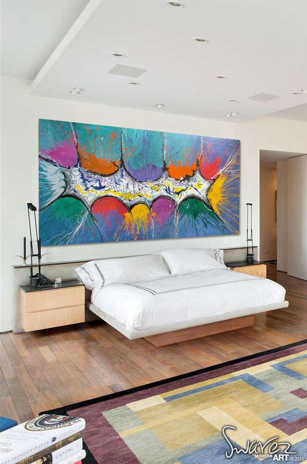 Paintings For Bedroom
 Very big abstract canvas painting