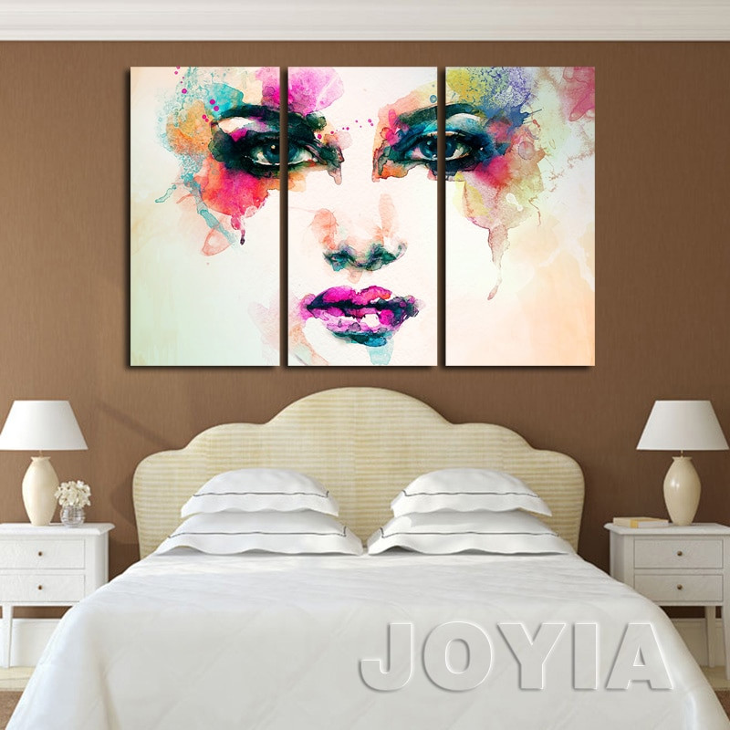Paintings For Bedroom
 Triptych Pop Art Painting Canvas Abstract Figure Paintings