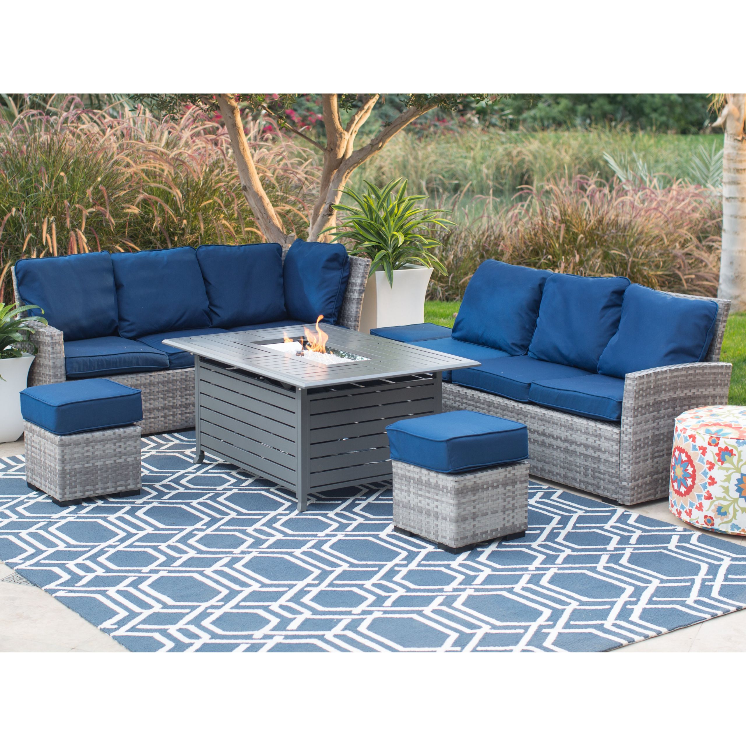 Patio Sets With Fire Pit
 Belham Living Brookville All Weather Wicker Sofa with