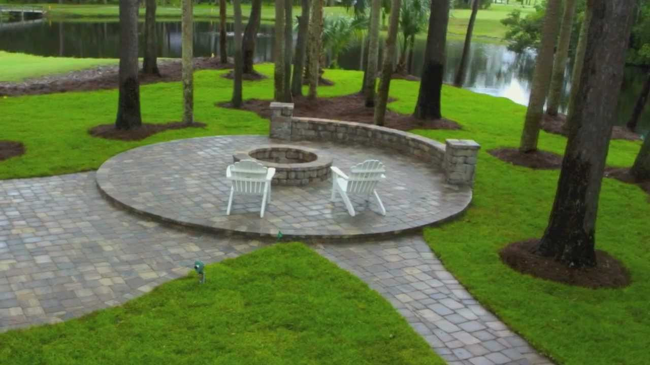 Paver Patio with Fire Pit New Ponte Vedra Paver Patio Design and Construction with Seat