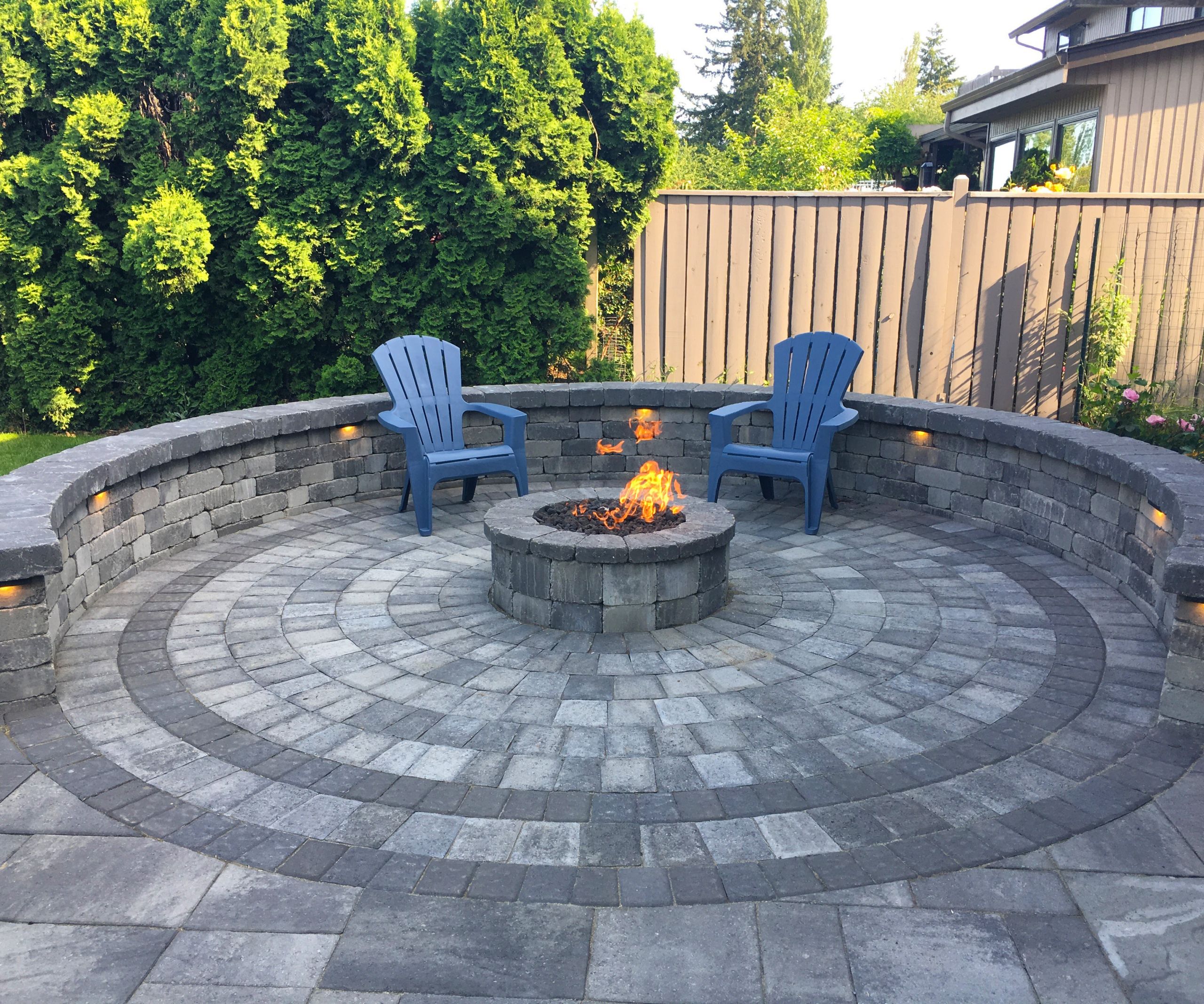 Paver Patio With Fire Pit
 Paver Stone Patio Installation Vulcan Design & Construction