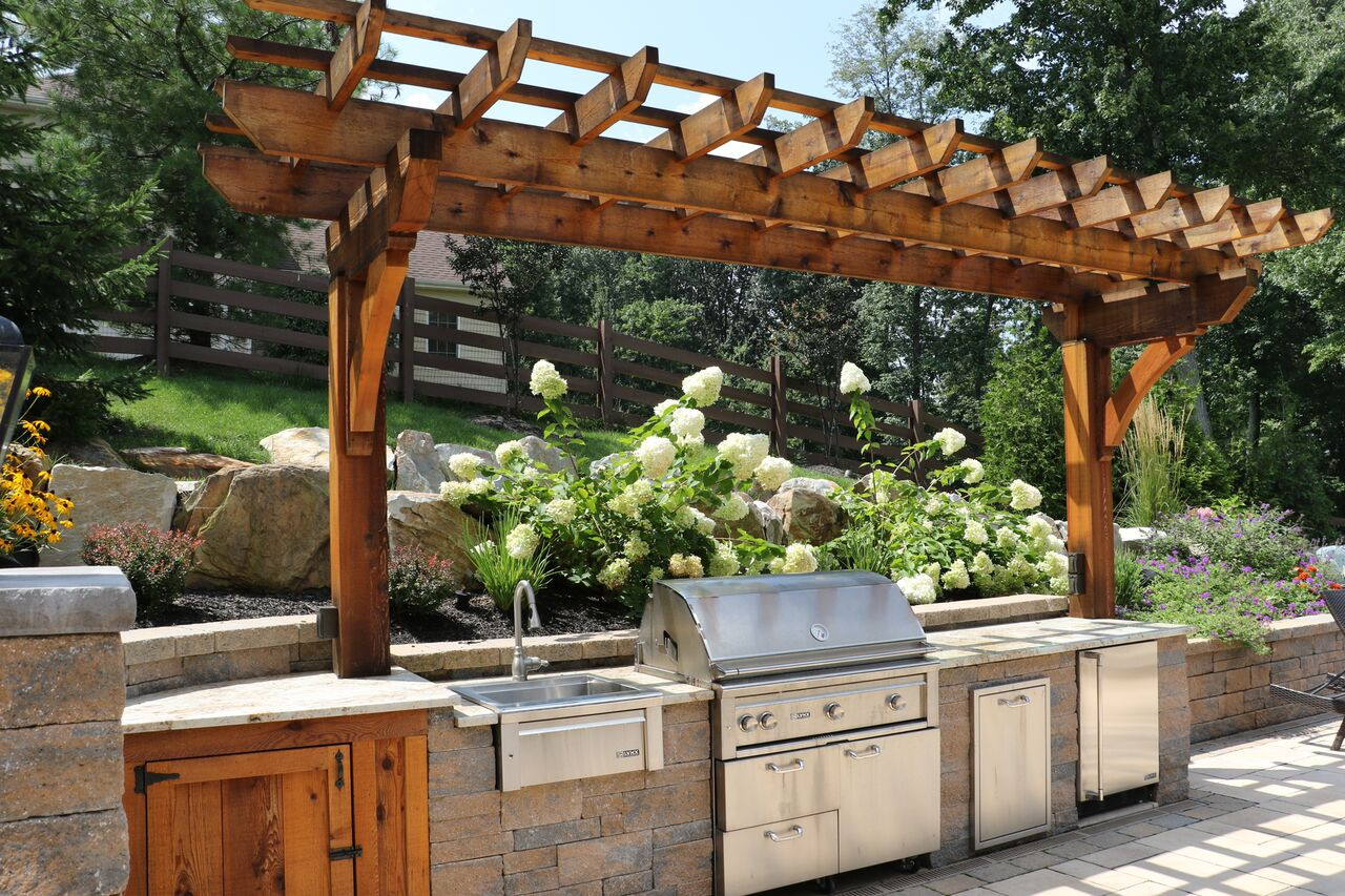 Pergola Outdoor Kitchen
 Outdoor Structures – Pergolas Burkholder Landscape