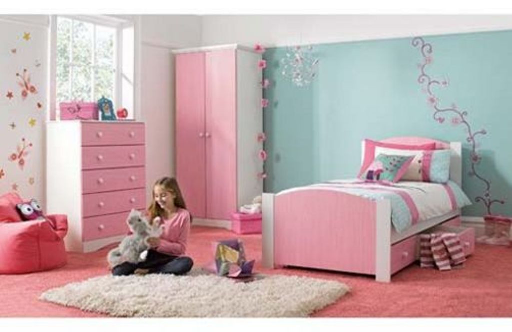 Pink And Blue Kids Room
 Blue and Pink Little Girl Bedroom