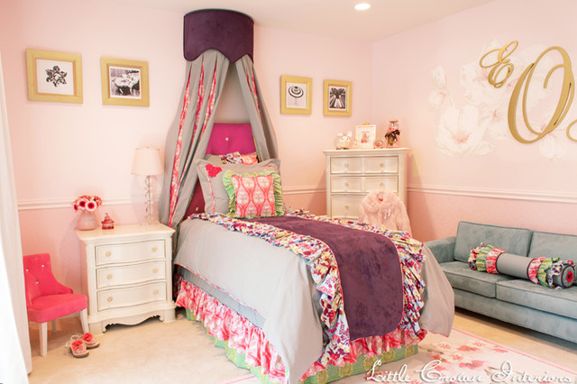 Pink And Purple Kids Room
 Pink and Purple Girl s Bedroom Traditional Kids
