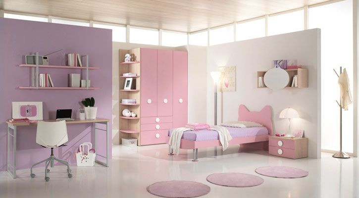 Pink And Purple Kids Room
 Beautiful Soft Color Pink Purple For girls Bedroom
