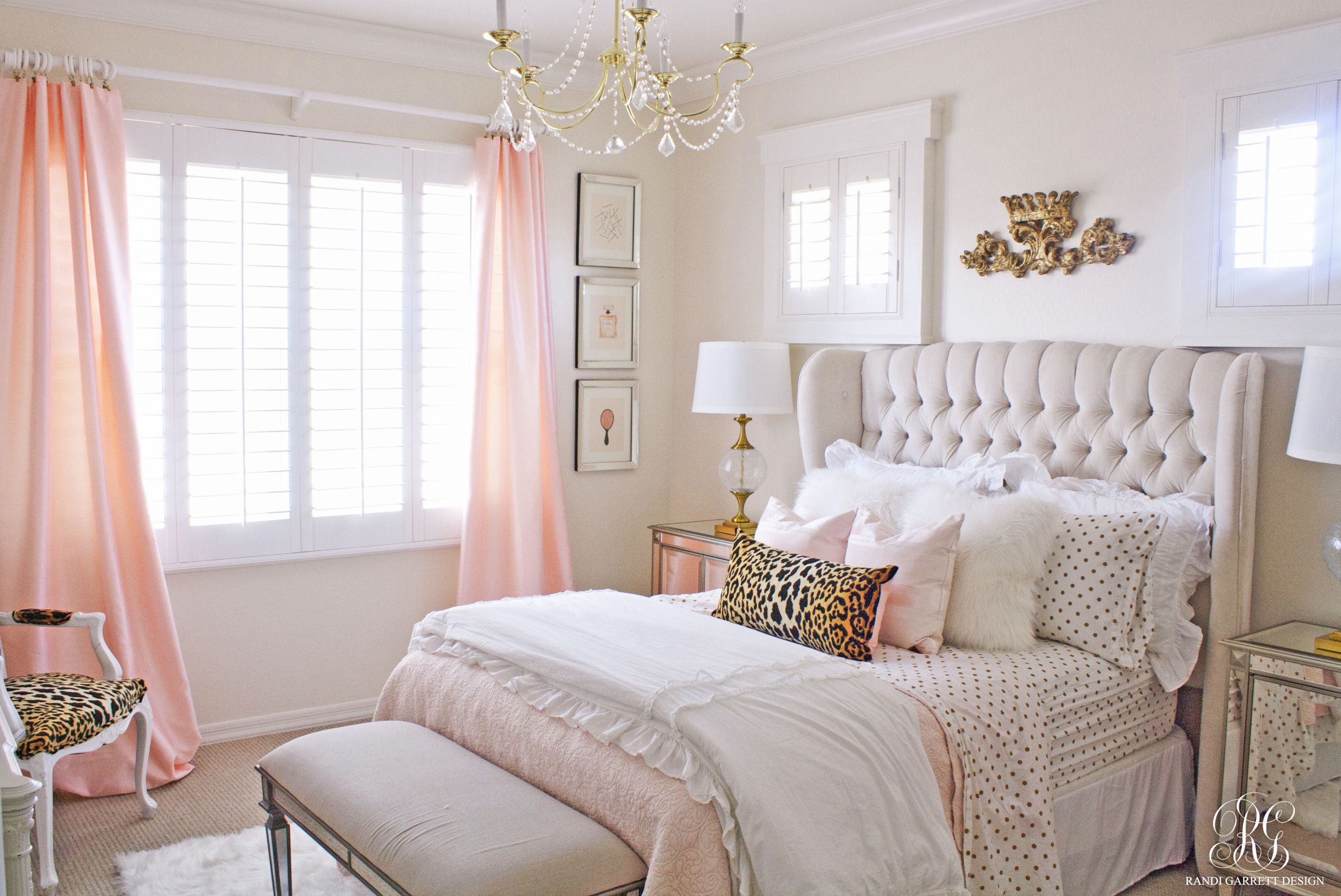Pink Bedroom Decor
 Pink and Gold Girl s Bedroom Makeover Randi Garrett Design