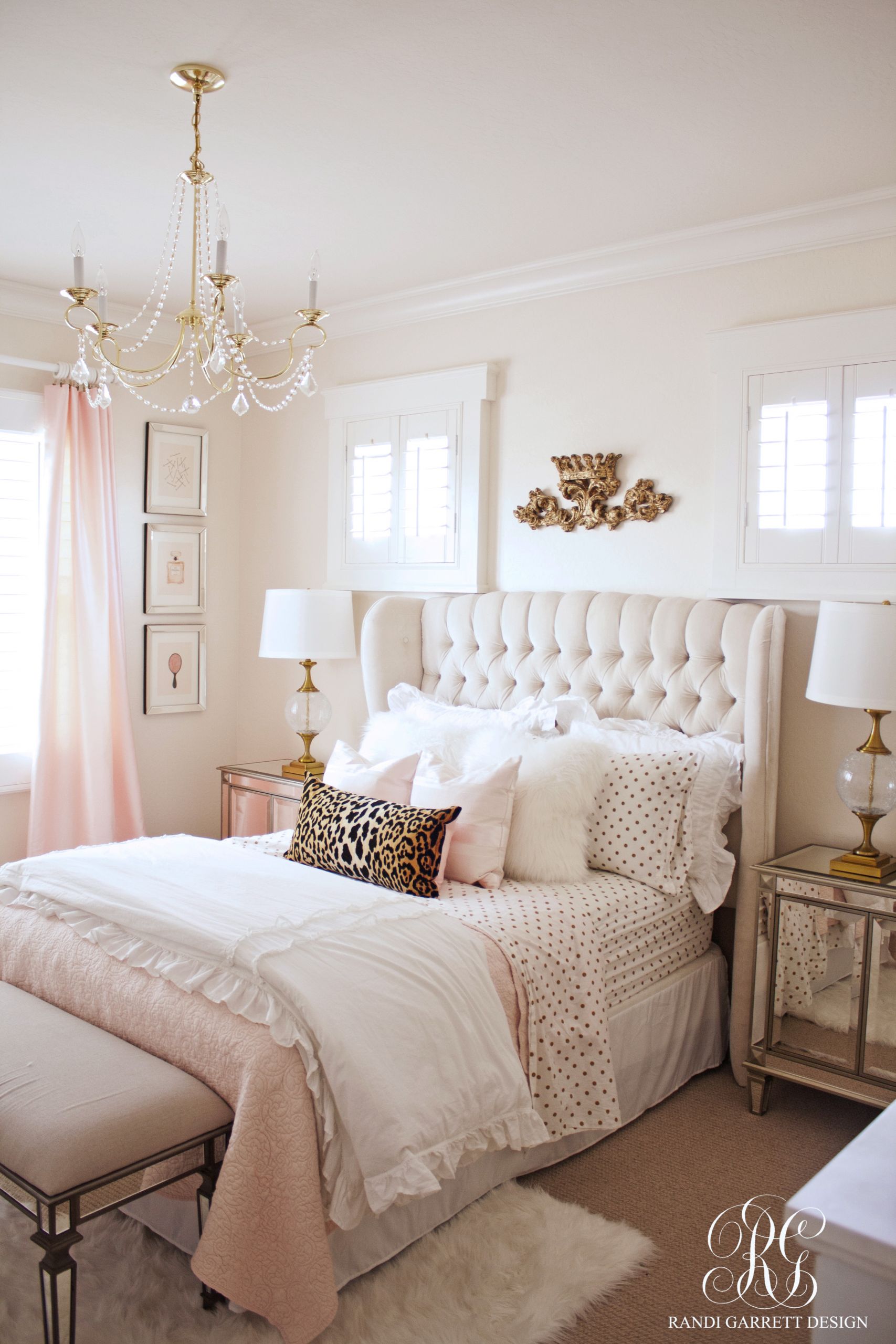 Pink Bedroom Decor
 Pink and Gold Girl s Bedroom Makeover Randi Garrett Design