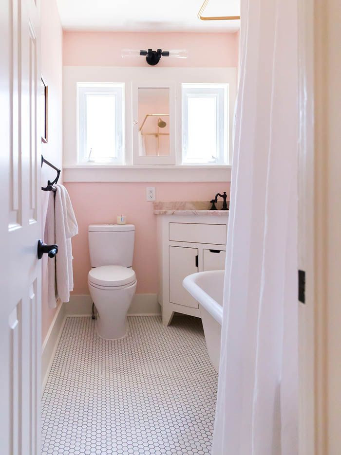 Pink Tile Bathroom Decorating Ideas
 Before & After All Hail The Pink Bathroom