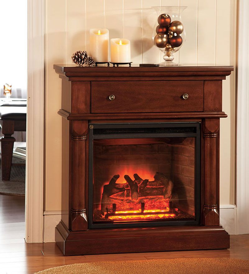 Plow And Hearth Electric Fireplace
 Energy Saving Console Electric Fireplace With Drawer and