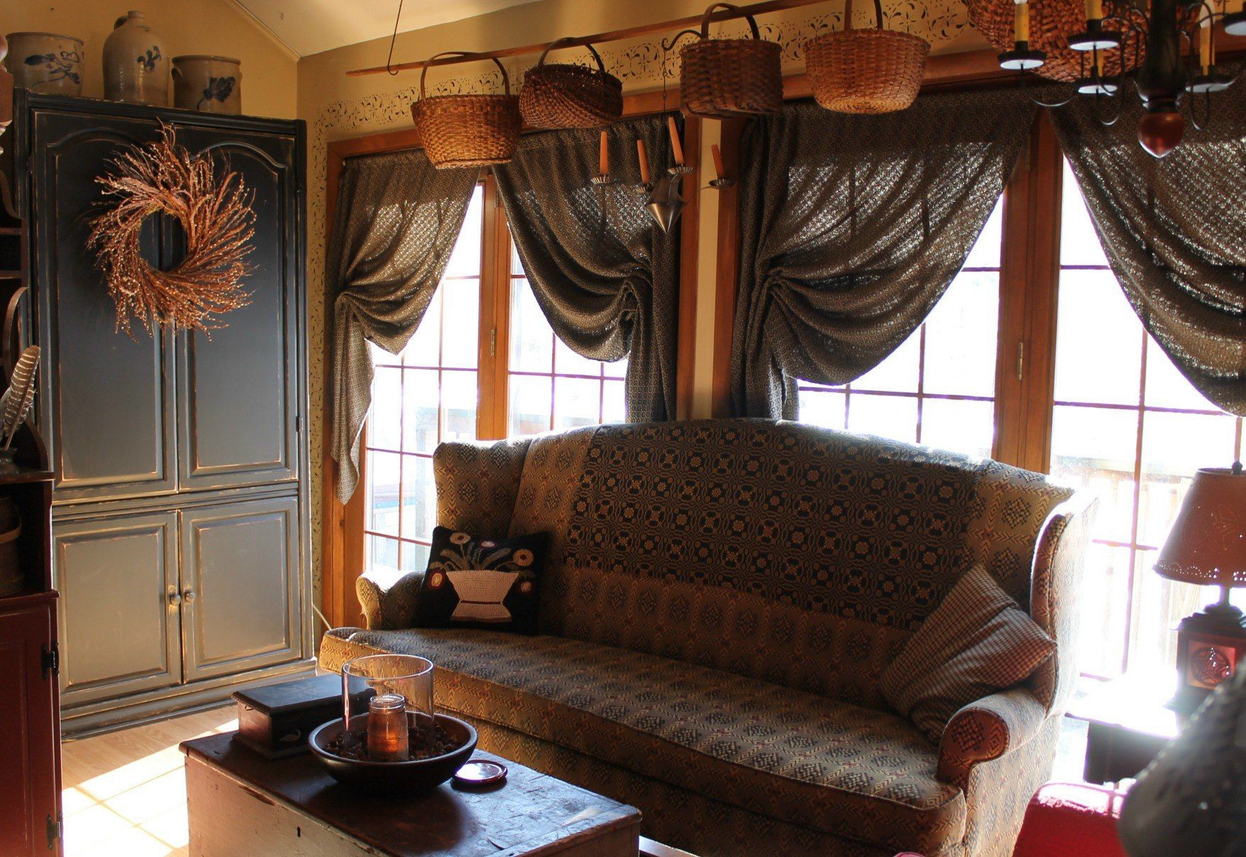 Primitive Curtains For Living Room
 Fantastic primitive decor Pinterest