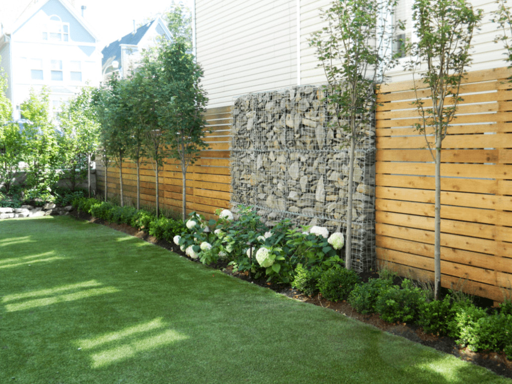 Privacy Fence Landscape
 Backyard Landscape And Veranda In Chicago Illinois