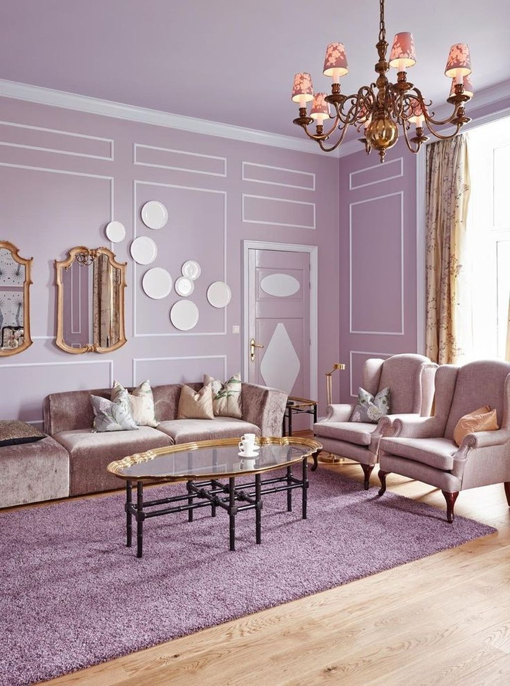 Purple Wall Decor Living Room
 Cozy Interior Room Design Ideas With Purple Walls 21