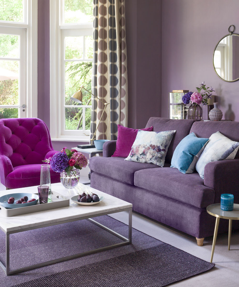 Purple Wall Decor Living Room
 Purple living room ideas