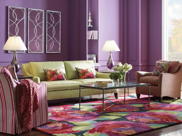 Purple Wall Decor Living Room Inspirational 18 Purple Living Room Designs Ideas