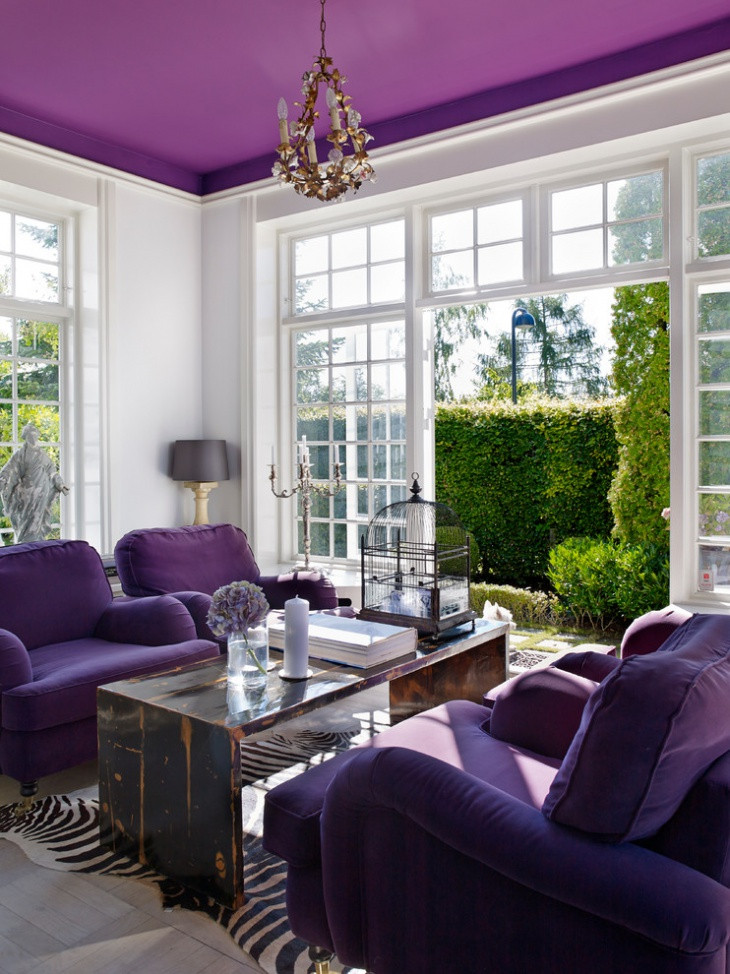 Purple Wall Decor Living Room
 18 Purple Living Room Designs Ideas