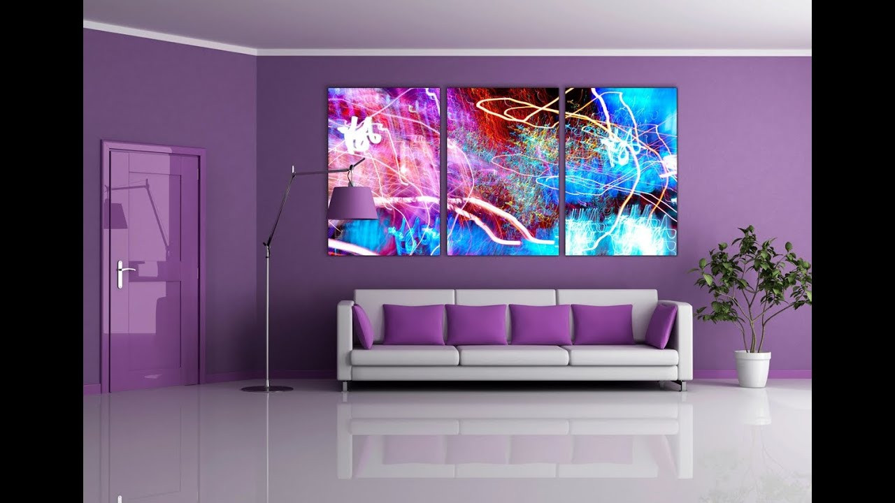 Purple Wall Decor Living Room
 Purple wall paint living room furniture decor ideas