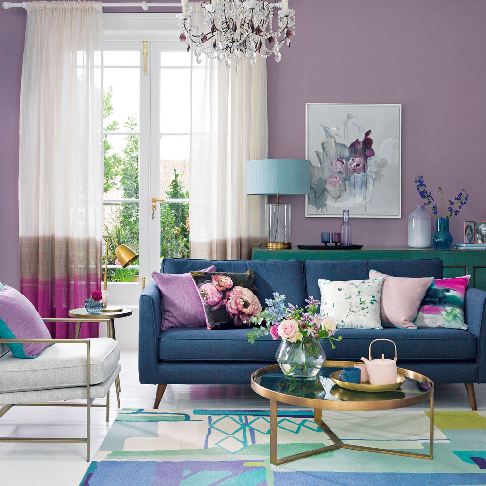 Purple Wall Decor Living Room
 Purple living room ideas