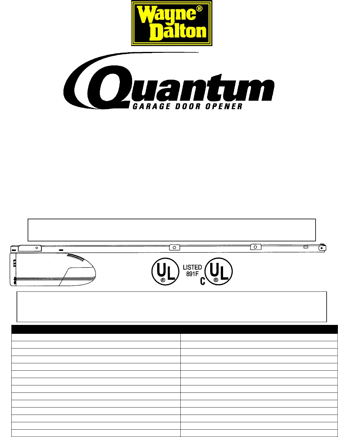 Quantum Garage Door Opener
 Quantum Garage Door Opener 3214 User Guide