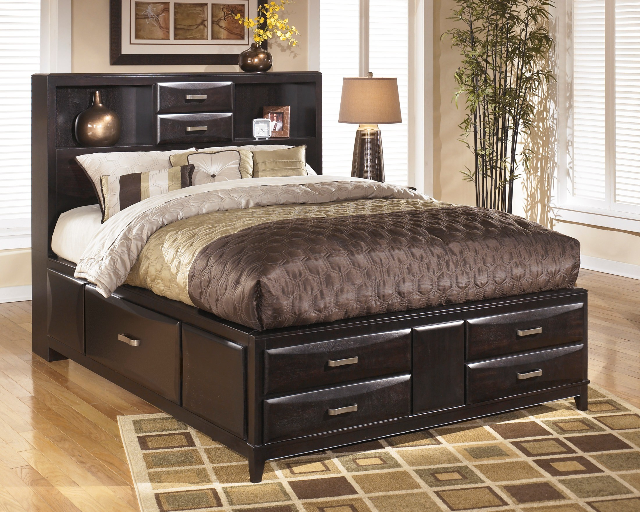 Queen Bedroom Sets With Storage
 Kira Queen Storage Platform Bed from Ashley B473 64 65 98