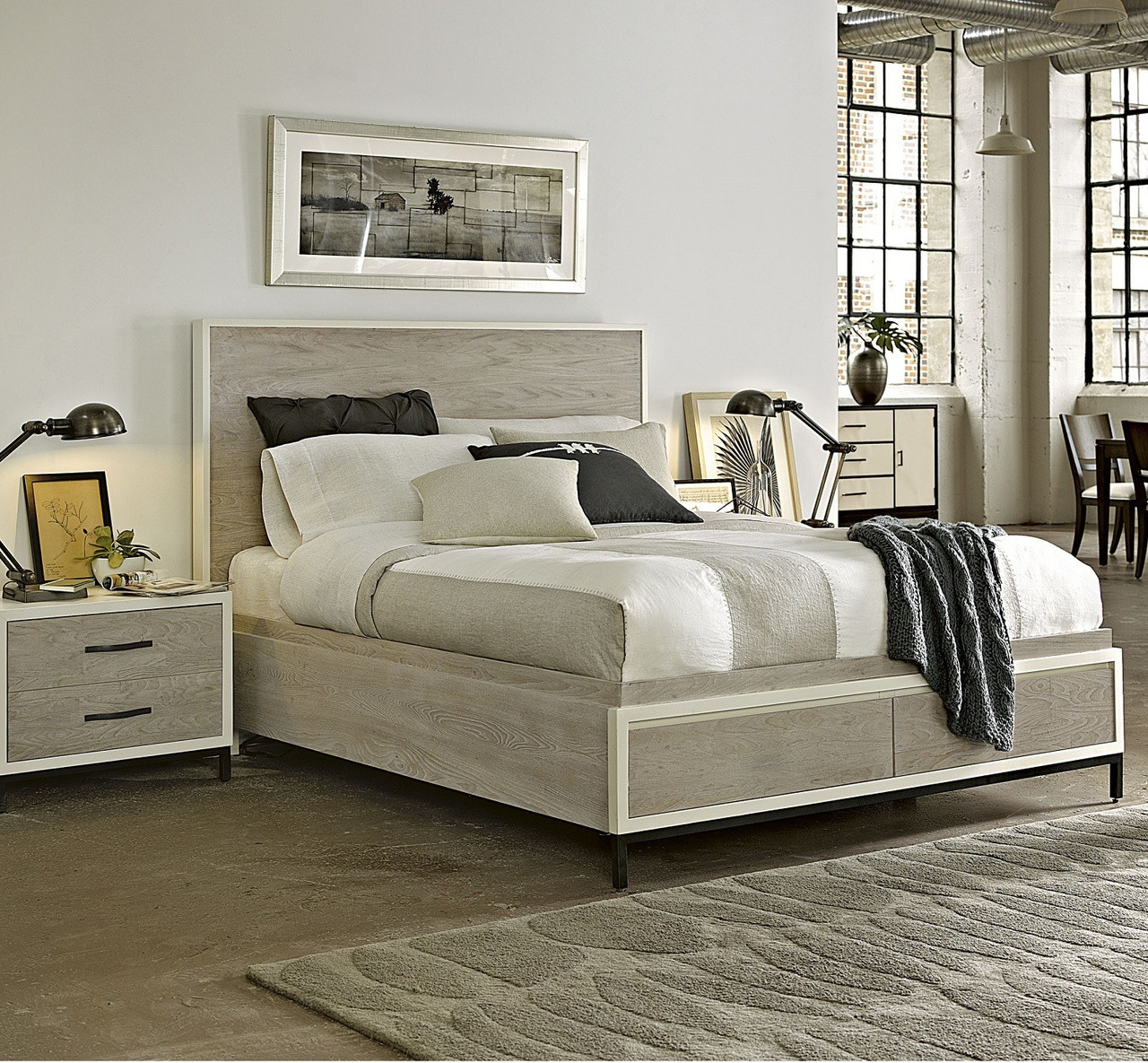 Queen Bedroom Sets With Storage
 Modern Gray Queen Platform Storage Bed Frame