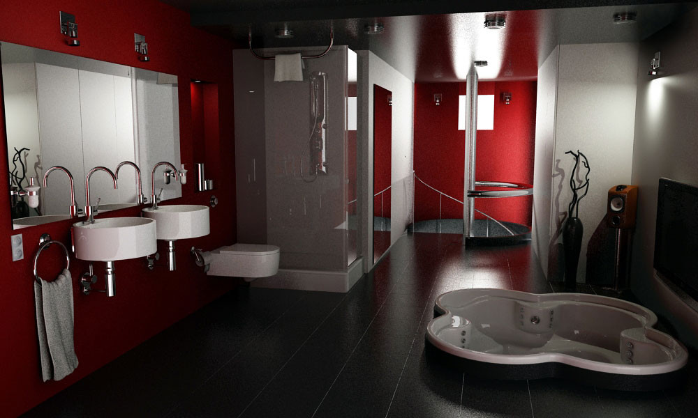 Red Bathroom Decor
 Fabulous And Stunning Colorful Bathrooms to renew Yours