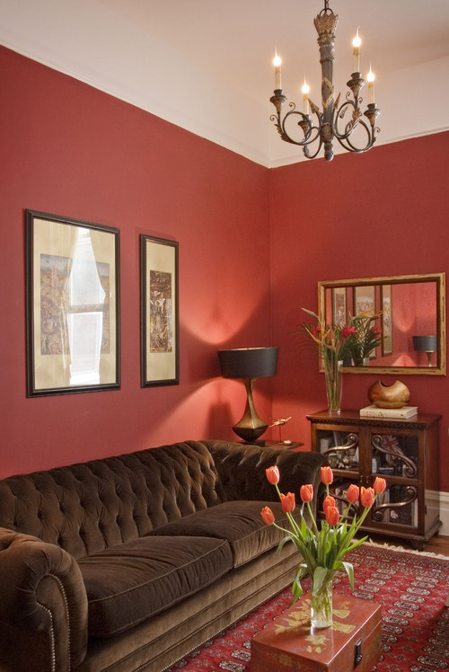 Red Living Room Decoration
 Red Study traditional living room