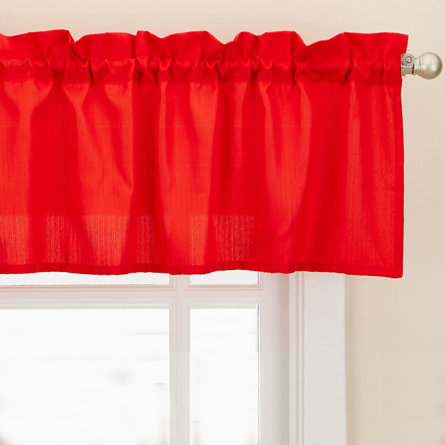Red Valance Curtains For Kitchen
 Red Opaque Solid Ribcord Kitchen Curtains Choice of Tier