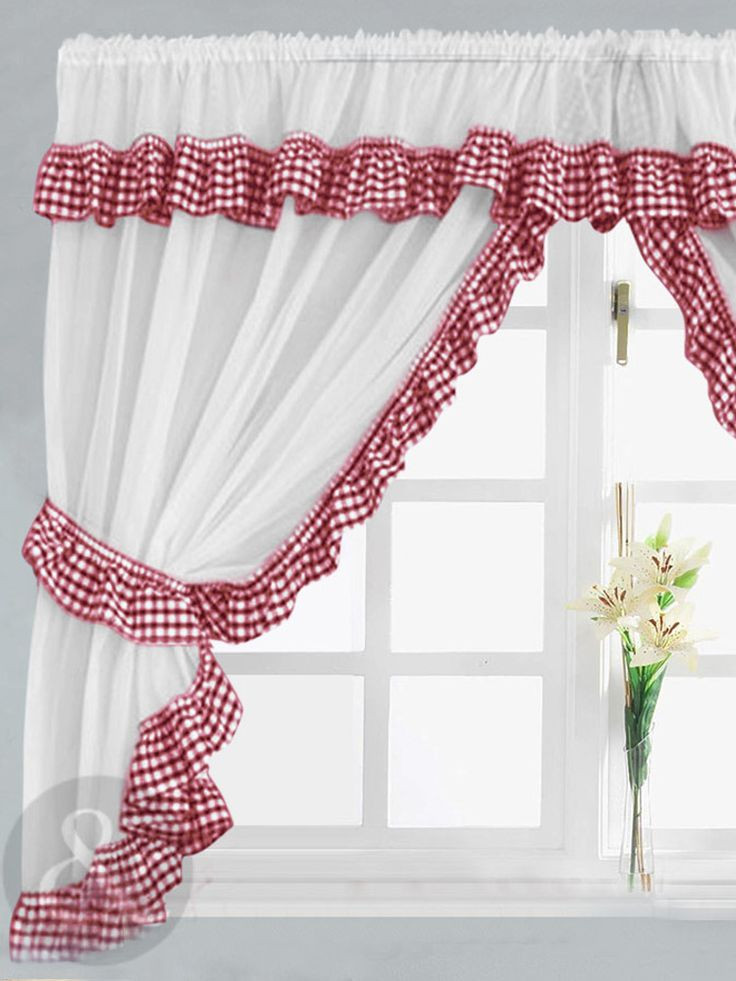 Red Valance Curtains For Kitchen
 Red Gingham Kitchen Curtains