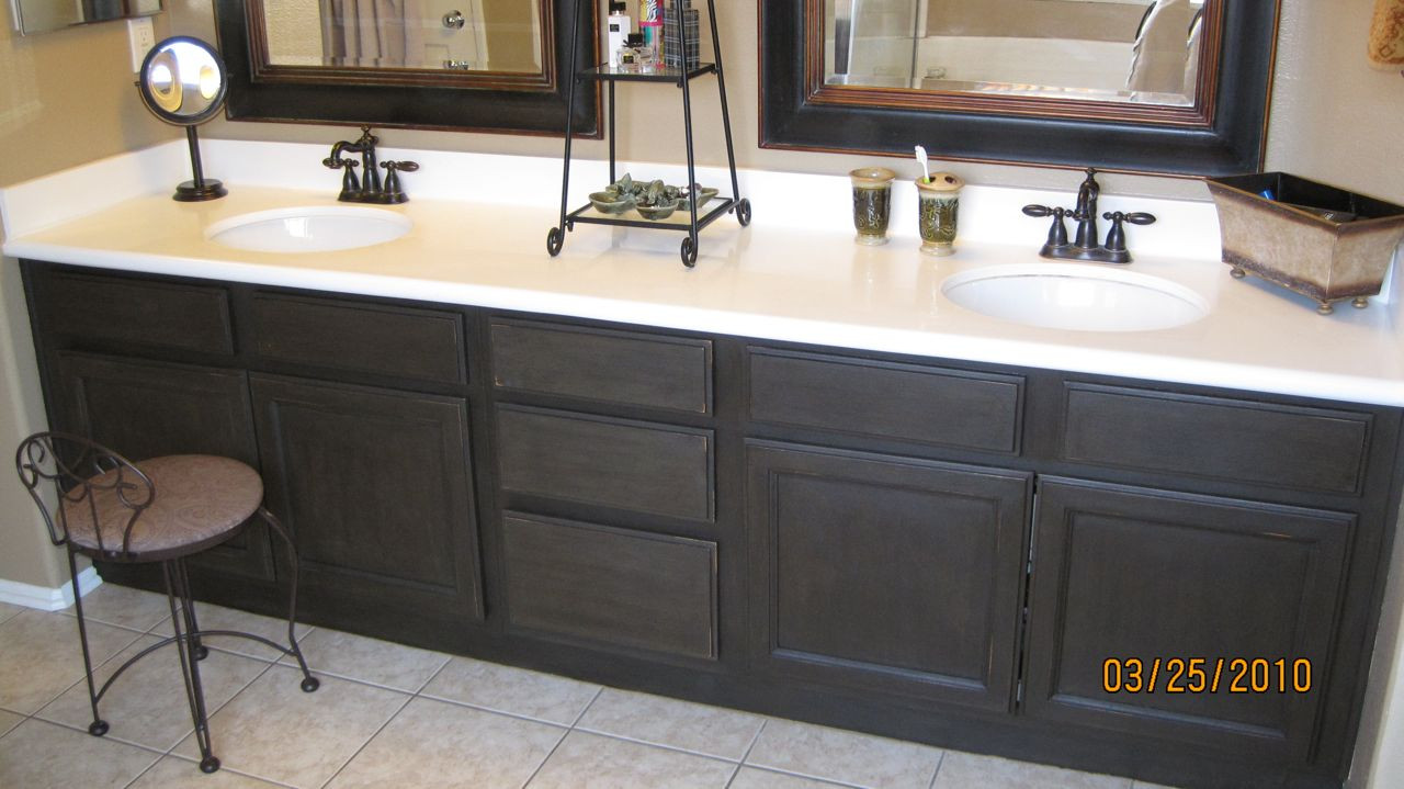 Refinishing Bathroom Vanity
 refinish bathroom cabinets