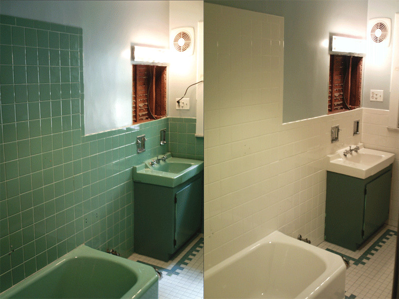 Repainting Bathroom Tiles Lovely Tile Refinishing Of Repainting Bathroom Tiles 