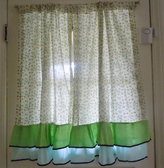Ruffled Kitchen Curtains
 Chic Ruffle Kitchen CuRtAins by meticulousmess on Etsy