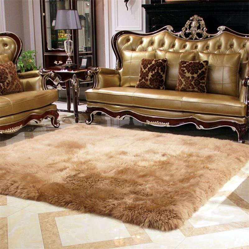 Rug On Carpet Living Room
 120X170CM Pure Wool Fur Carpets For Living Room Luxury