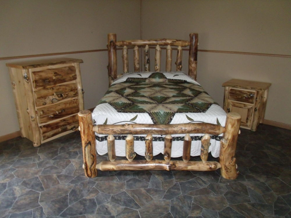 Rustic Bedroom Dresser
 Rustic Aspen Log Bedroom Set Queen plete Bed 4