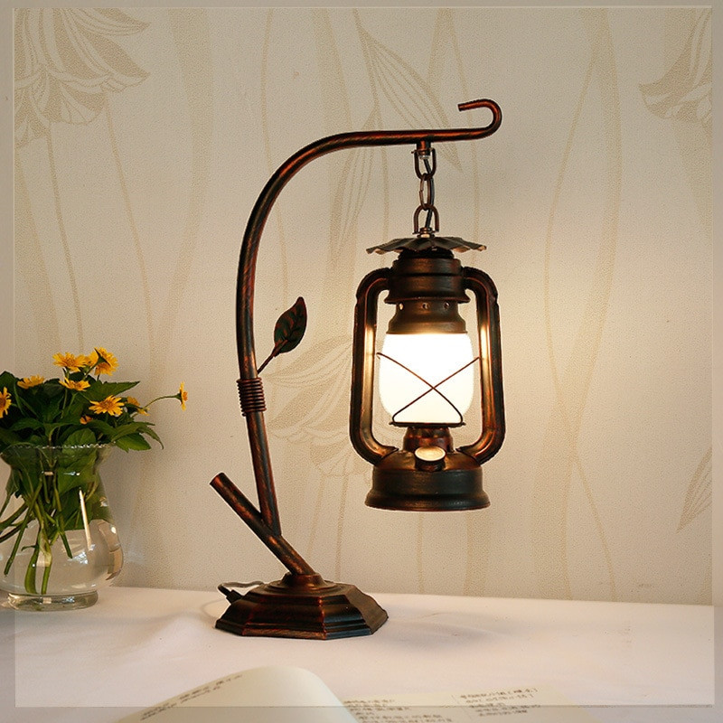 Rustic Bedroom Lamp
 Kerosene lantern lamp for Bedroom Reading room LED table