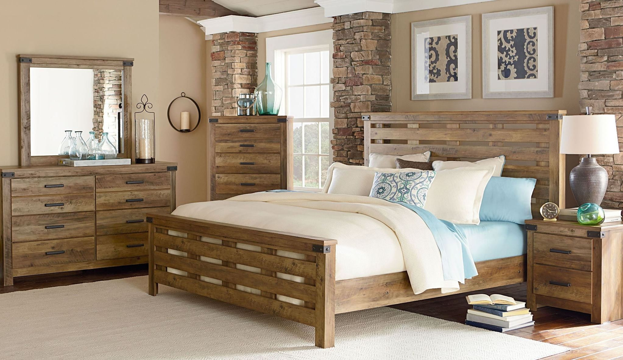 Rustic Bedroom Sets
 Montana Rustic Buckskin Panel Bedroom Set from Standard