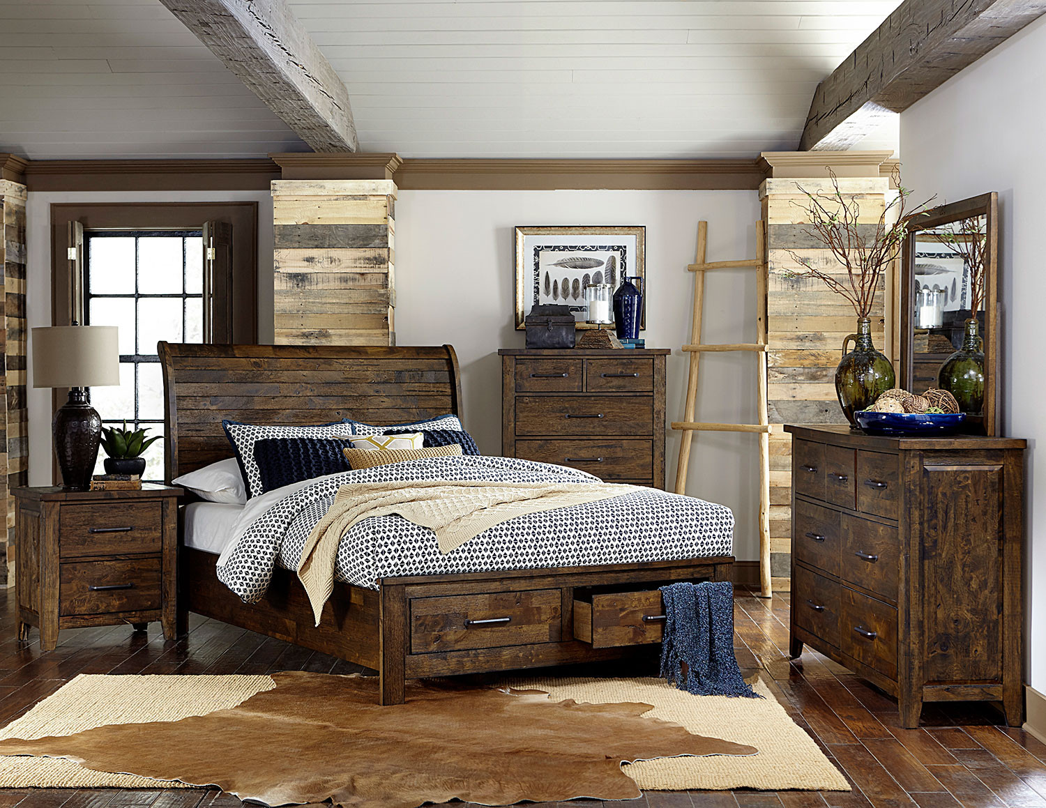 Rustic Bedroom Sets
 Homelegance Jerrick Sleigh Platform Storage Bedroom Set