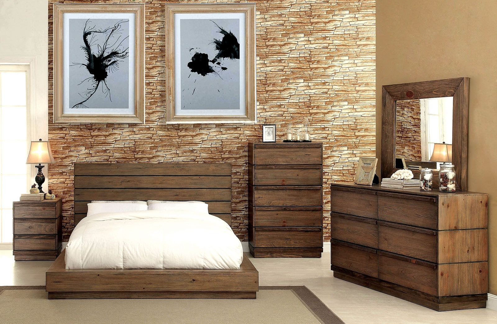 Rustic Bedroom Sets
 Coimbra Rustic Natural Bedroom Set from Furniture of