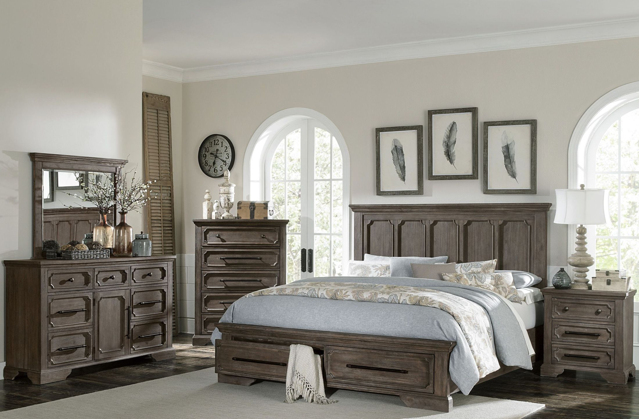 Rustic Bedroom Sets
 Homelegance Toulon Unique Rustic Storage Bedroom Set