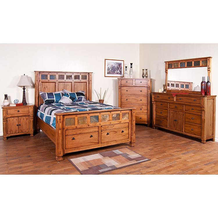 Rustic Bedroom Suite
 Rustic Oak & Slate Collection Rustic Oak Sonoma Bedroom