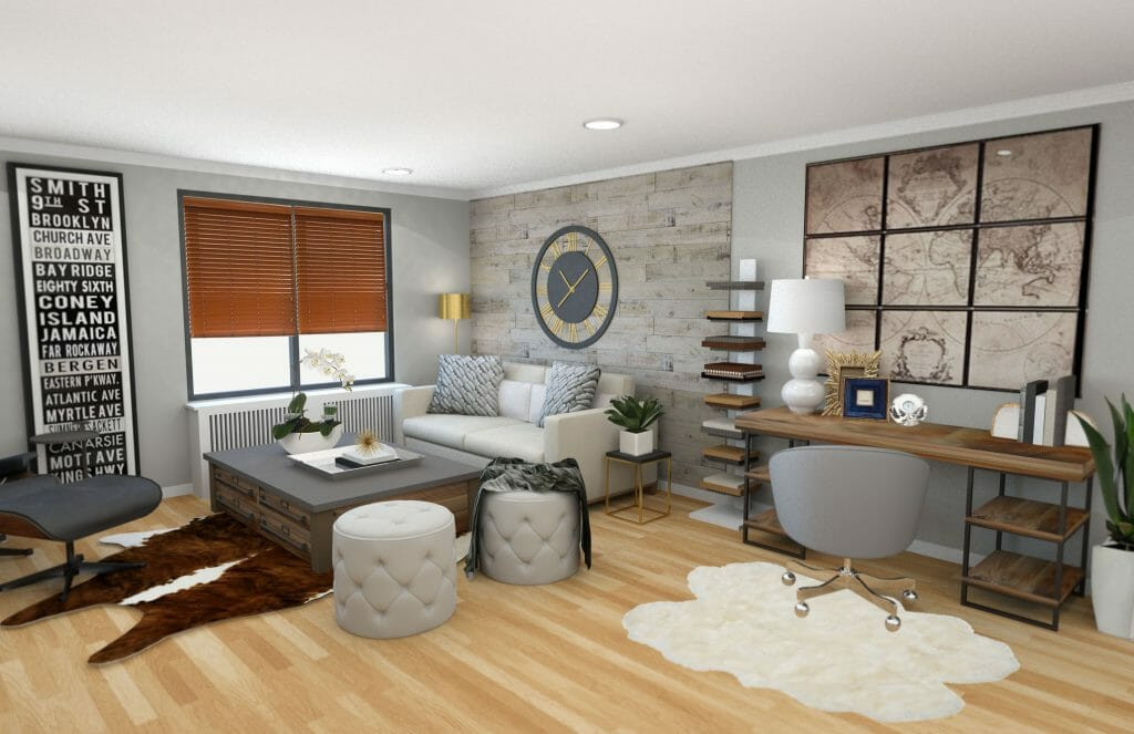 Rustic Contemporary Living Room
 Before & After Modern Rustic Living Room Design line