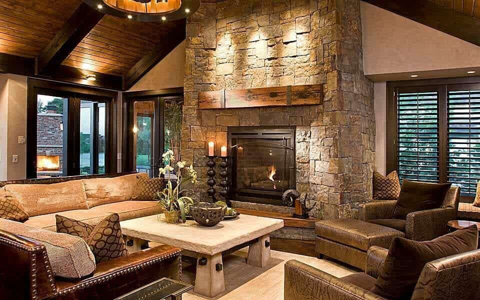 Rustic Contemporary Living Room
 Take a peek inside this stunning modern rustic Minnesota home