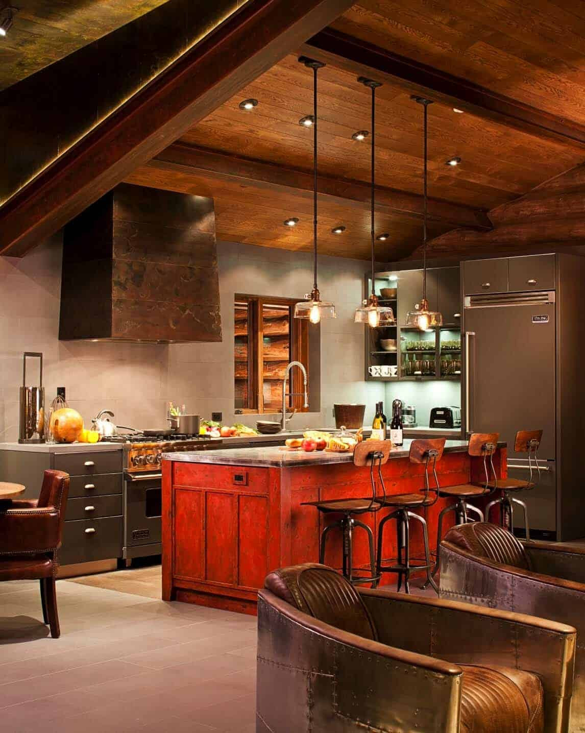 Rustic Cottage Kitchen
 Rustic log cabin features cozy living in mountain village