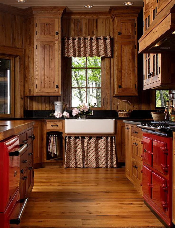 Rustic Country Kitchen
 303 best Conserve w Cabinet Curtains images on Pinterest