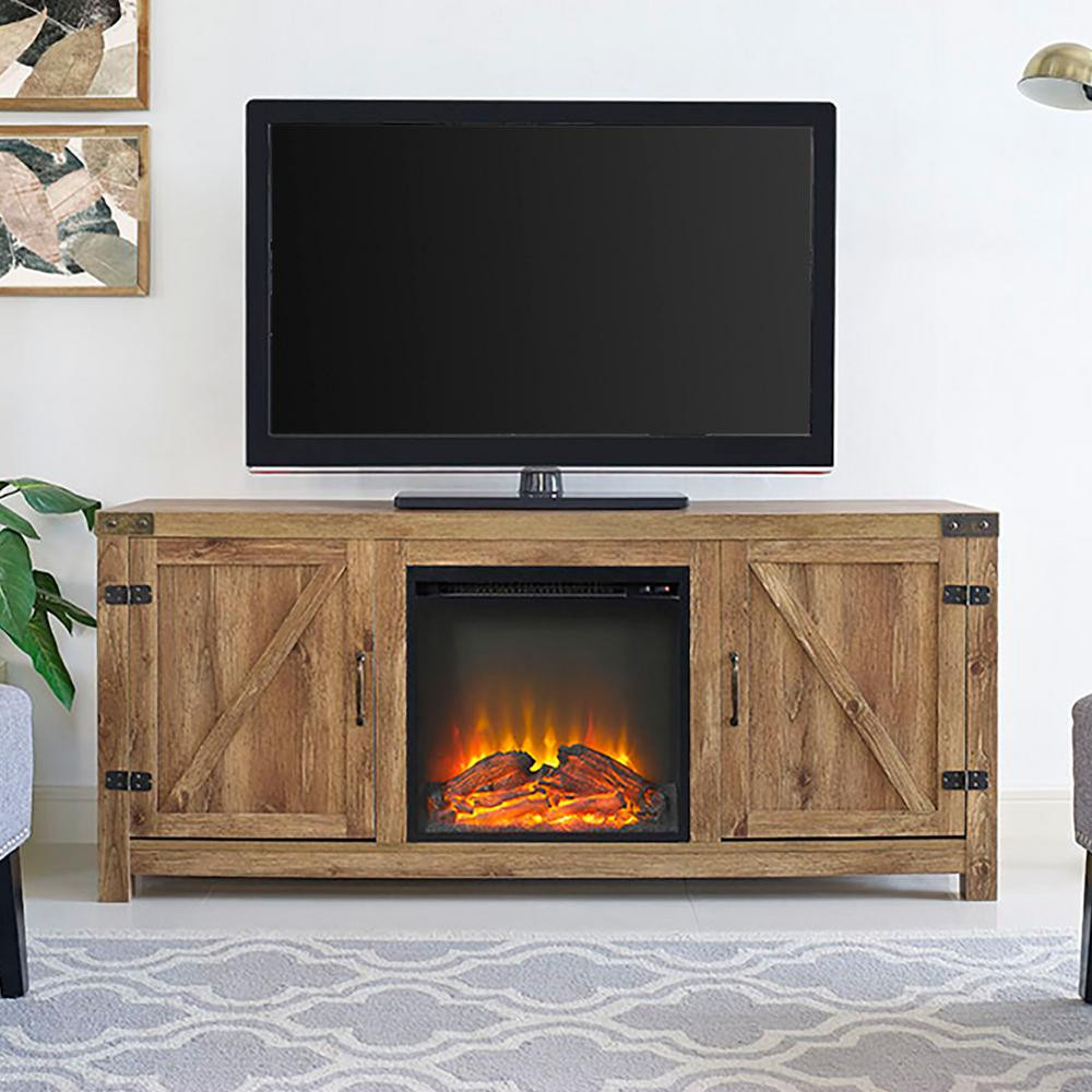 Rustic Electric Fireplace Tv Stand
 Rustic Electric Fireplace TV Stand Console 58 in Barnwood