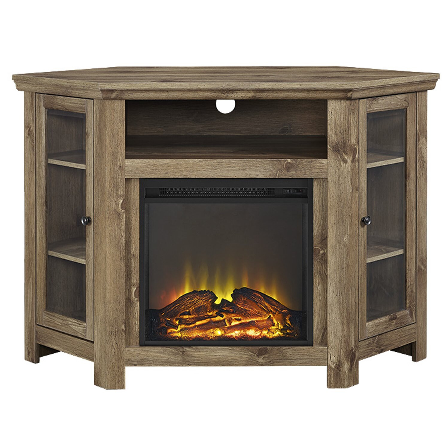 Rustic Electric Fireplace Tv Stand
 Union Rustic Rena Corner TV Stand with Electric Fireplace