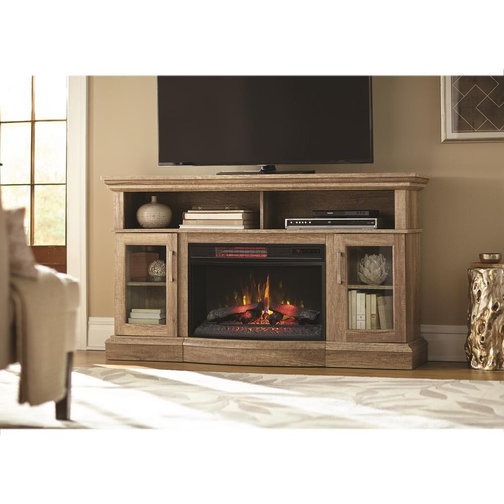 Rustic Electric Fireplace Tv Stand New Home Decorators Collection Hawkings Point 59 5 In Rustic